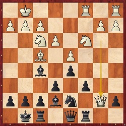 Martin hat eine letzte Chance mit 13...g5 das Spiel im Gleichgewicht zu halten